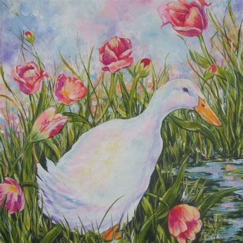 Nature Painting Duck Art Duck Painting Canvas Print Canvas Art
