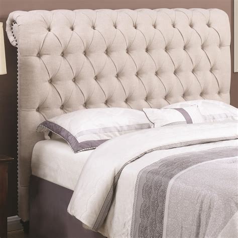 Get up to $100 in rewards! Coaster Devon 300525QB1 Queen Rolled Headboard in Beige ...