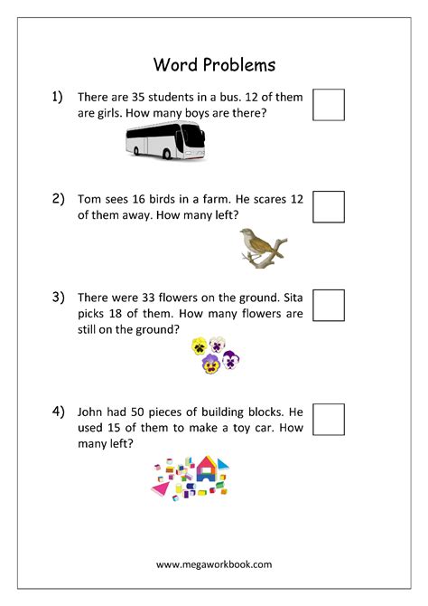 Welcome to our 1st grade addition word problems worksheets. Addition and Subtraction Word Problems Worksheets For ...