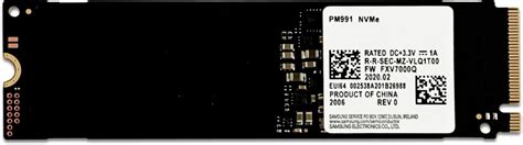 Samsung PM991 M 2 NVMe PCIe 3 0 SSDs