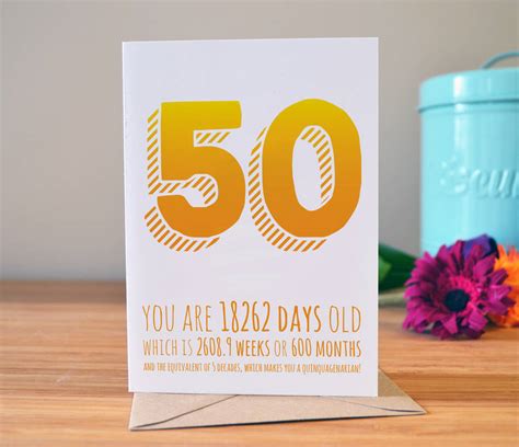 50th Birthday Milestone Card By Ivorymint Stationery
