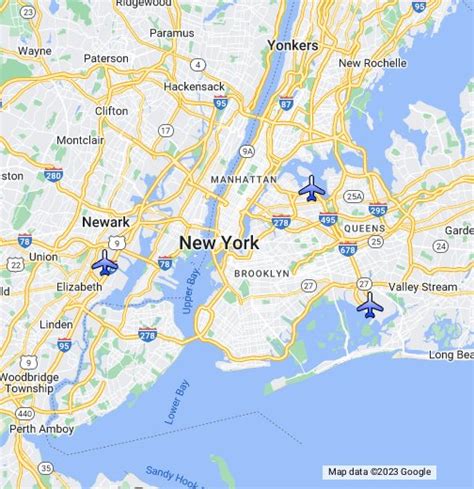 New York Airports Locations Map
