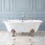 67 Brayden Bateau Cast Iron Skirted Tub With Stainless Steel Skirt 