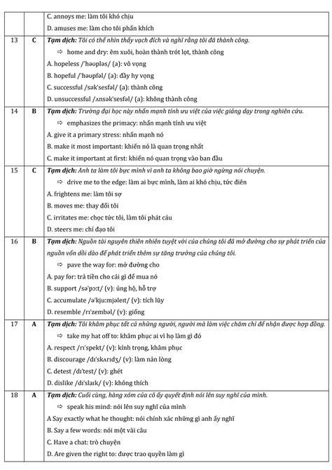 SOLUTION 100 C U Ng Ngh A Tr I Ngh A V Idioms Keys Chi Ti T Studypool