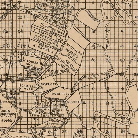 Mobile County Alabama 1895 Old Wall Map With Landowner