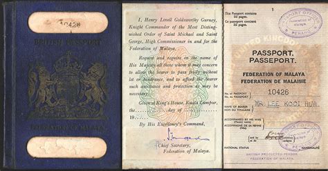 Singapore was excluded but still remained a british colony. Federation of Malaysia : British Passport (1951 — 1956 ...