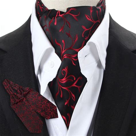 New Factory Mens Silk Ascot Cravat Tie Self Tied Ties Necktie Black