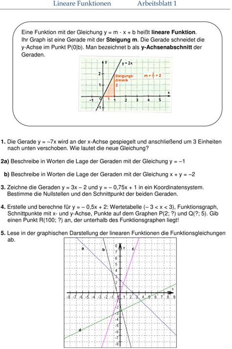 Proportionale und umgekehrt proportionale zuordnung. Übungsblatt zu Lineare Funktionen 8. Klasse