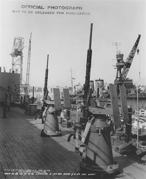 Photo 20mm Oerlikon Cannon Aboard Uss North Carolina New York Navy