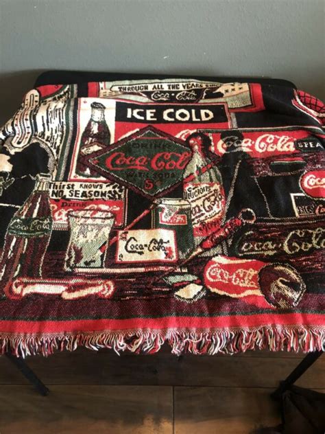 Coca Cola Woven Tapestry Throw Blanket Wall Hanging Antique Price