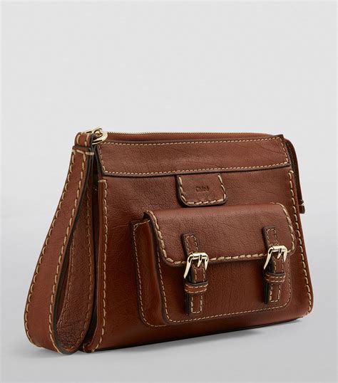 Chloé brown Leather Edith Sepia Pouch Bag Harrods UK