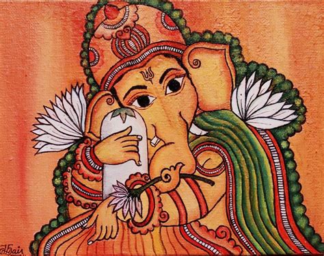 Ganesha Kerala Mural Artilicious Paintings Prints Religion