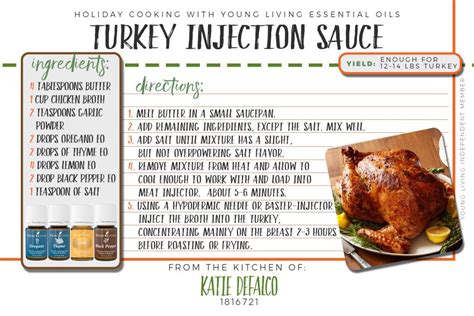 Blend all of the dry ingredients then mix with the butter. Tasty Turkey Injection Sauce | Cooking with essential oils ...
