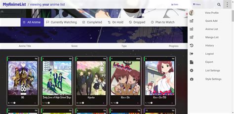 Myanimelist Theme Premade Css Layout For Customizing The Theme Of Your Anime List At Https