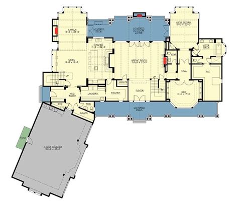 5 Bedroom 2 Story Grand Craftsman Manor Floor Plan Home Stratosphere
