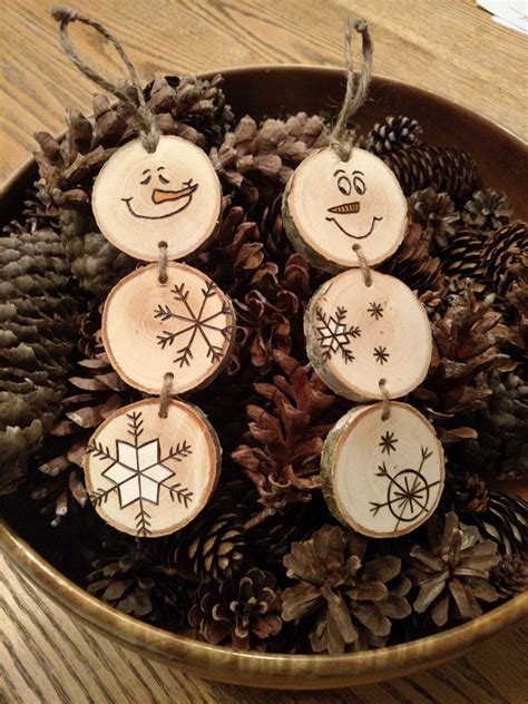 Wood Burned Snowman Christmas Ornaments Stacked Snowman Etsy