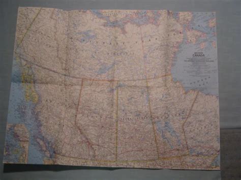 Vintage Western Canada Wall Map National Geographic September 1966 1
