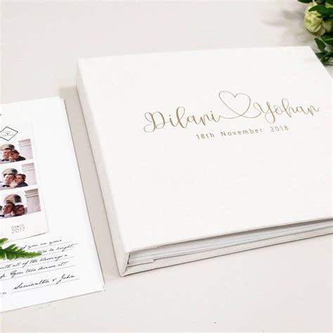 The interior pages are white. White wedding Album with Gold Lettering, Instax Picture ...