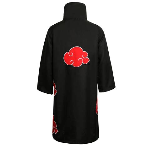 Dfl Akatsuki Cloak Unisex Black Long Robe Capes Halloween Cosplay