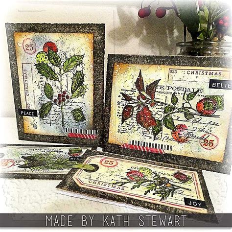 Tim Holtz Cling Mount Stamps Festive Collage Cms459