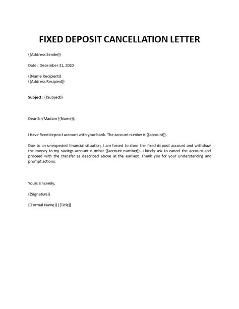 Sample Letter To Bank For Fixed Deposit Placement Letter How Gambaran