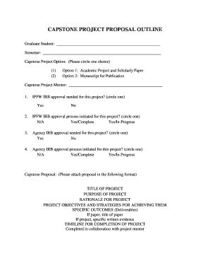 The outline for capstone project can start with a title page with your topic. Project Proposal Outline - Fill Online, Printable ...
