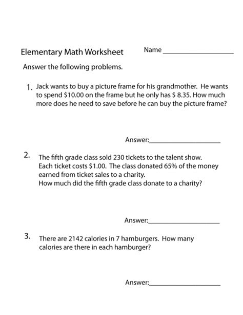 Math Word Problems Worksheets Printable Learning Printable