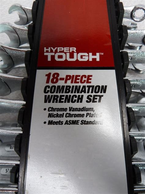 Hyper Tough 18 Piece Combination Wrench Set Metric And Sae Ebay