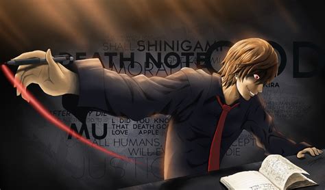 Brown Hair Death Note Red Eyes Shirt Tie Yagami Light
