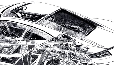 Automotive Artist Shin Yoshikawa Drew A Cutaway Acura Nsx Autoblog