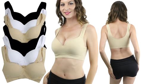 Women S Pack Of Seamless Solid Color Push Up Bras Groupon