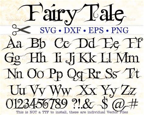 Fairytale Svg Letters Fancy Monogram Font Svg Dxf Eps Png Etsy