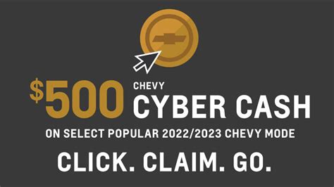 Click Claim Go On Chevy Cyber Cash Savings