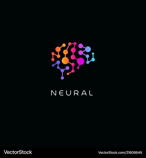 Neural Network Logo Human Brain Emblem Royalty Free Vector
