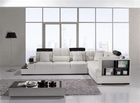 T117 Sectional Sofa White Leather By Vig