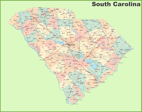 Road Map Of South Carolina With Cities 36024 Hot Sex Picture