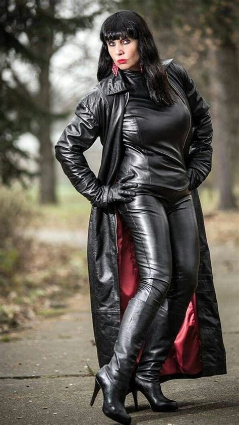 Tight Leather Pants Long Leather Coat Leather Gloves Leather Heels Black Leather Dresses
