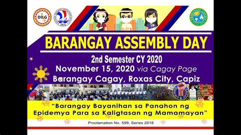 Cagay Barangay Assembly 2nd Sem 2020 Youtube