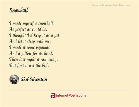 Snowball Poem by Shel Silverstein