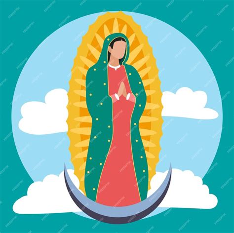 Virgen De Guadalupe Cartoon Vektor Illustration Premium Vektor