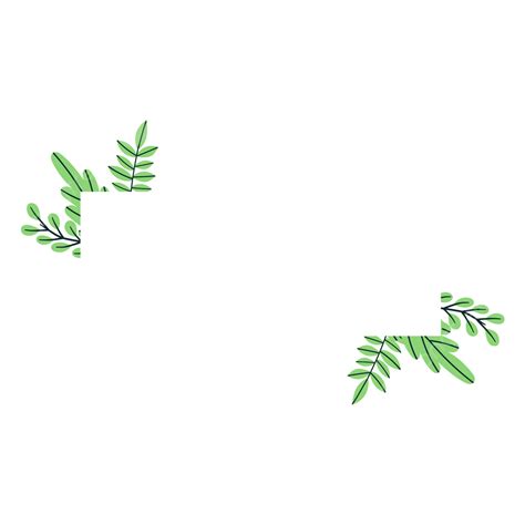 Simple Leaves Vector Art Png Simple Green Leaves With Withe Boarder