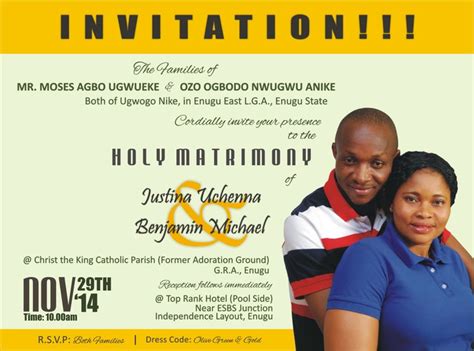 Wedding Invitation Romance Nigeria