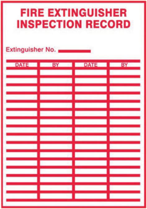 Fire extinguishers should be inspected at least every six months. Airgas - A81LFXG529VSP - Accuform Signs® 5" X 3 1/2" Red And White 4 mil Adhesive Vinyl Fire ...
