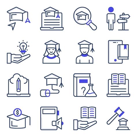 Pack Of Study Flat Icons 2196526 Vector Art At Vecteezy