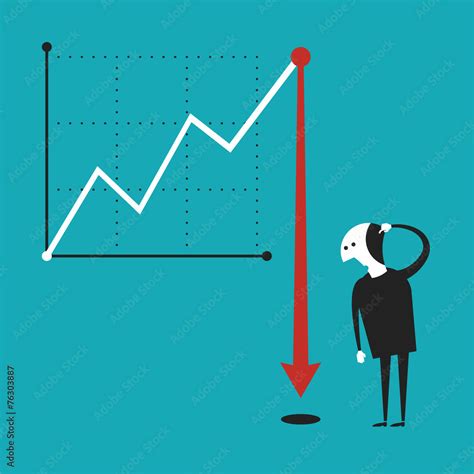 Business Activity Decline Vector Concept In Flat Cartoon Style Stock