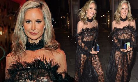 Lady Victoria Hervey 43 Flashes Her Underwear In A Sheer Lace Gown