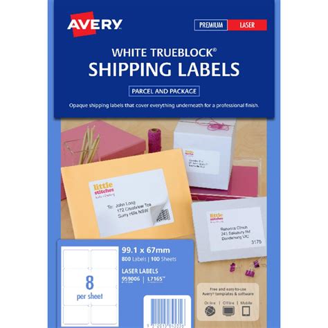The dimensions are 8.5″ x 11″. Avery Laser Shipping Labels White 100 Sheets 8 Per Page ...