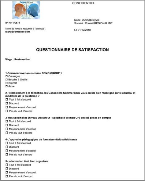 Gestion des questionnaires de satisfaction