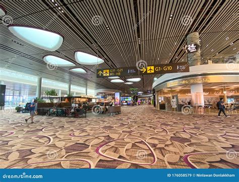 Interior Of Departure Terminal Of Changi Airport Editorial Stock Image