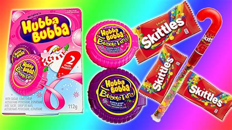 Christmas Candy Unboxing Hubba Bubba Bubble Tape Skittles Dubble